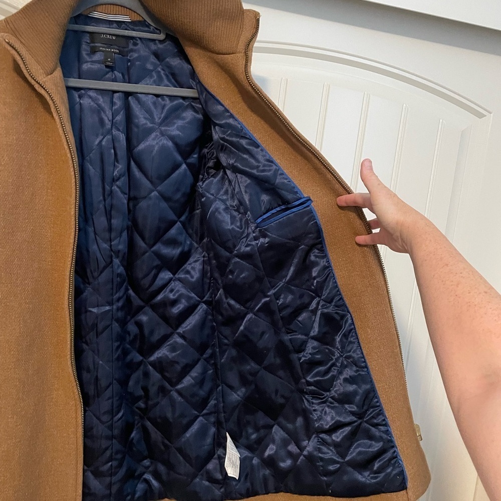 J. Crew Lodge coat Italian wool winter jacket full zip size 10 - Picture 7 of 13